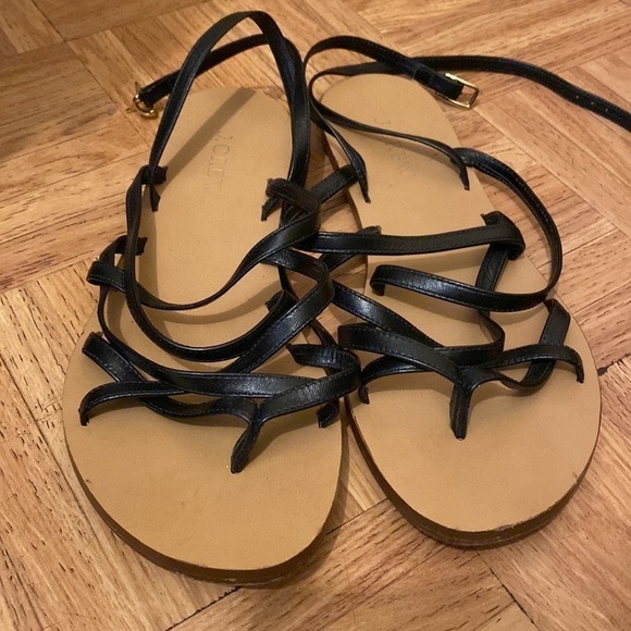 J. Crew Black leather Clara sandals. Made in Italy . Size 7.5 - Picture 8 of 8